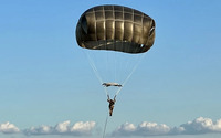 Close view of a deployed parachute. Photo by Maj. Charles Chellman